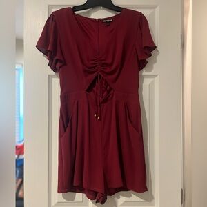 Express maroon romper with cut out size small